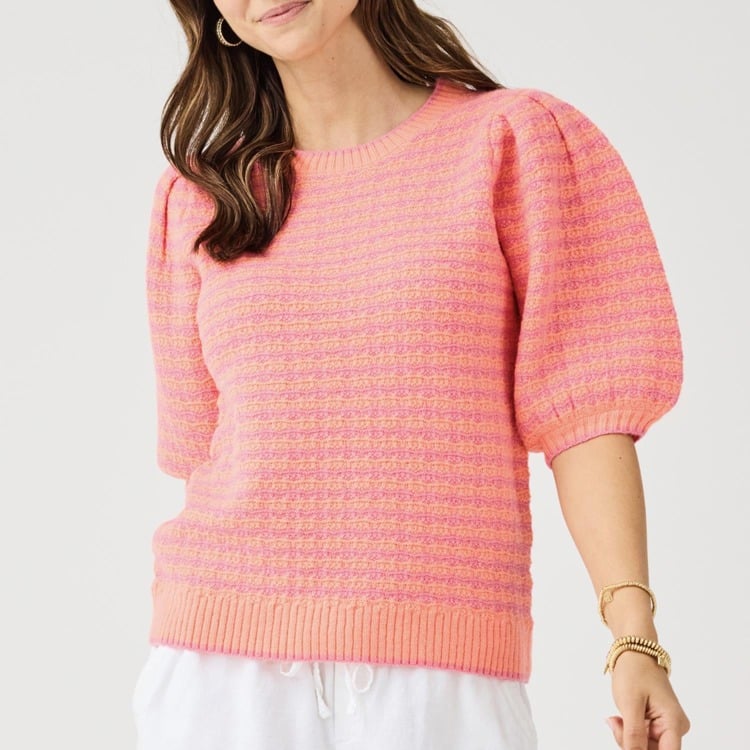 Mary Square Abigail Sweater In Coral