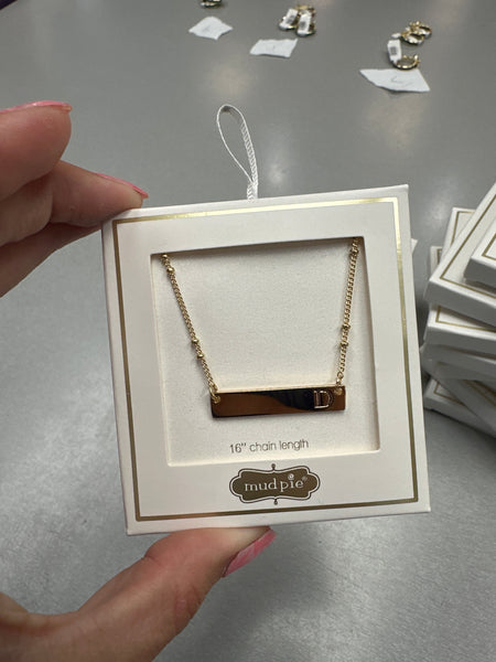 Mudpie-Initial Bar Necklaces #80290070