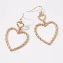 Twisted Metal Heart-Shaped Dangling Earrings