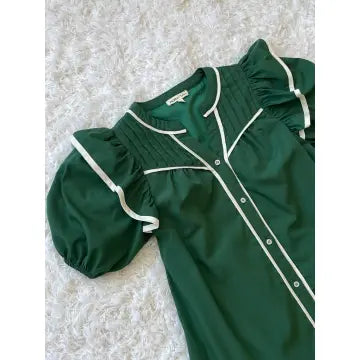 Main Strip- Mini Puff Sleeve Dress