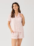 Mary Square- Women's Charlotte Satin Shorts Set | Florette Folly Pink