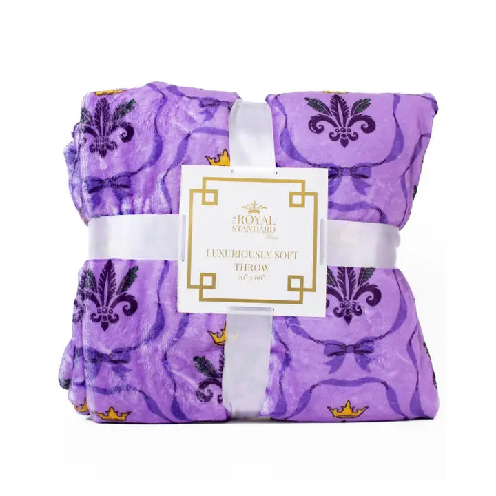 The Royal Standard- Mardi Bow Throw Purple/Multi