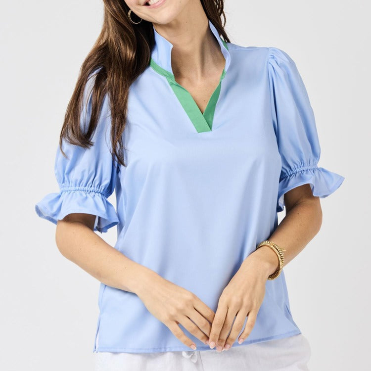Mary Square Jessica Top In Light Blue