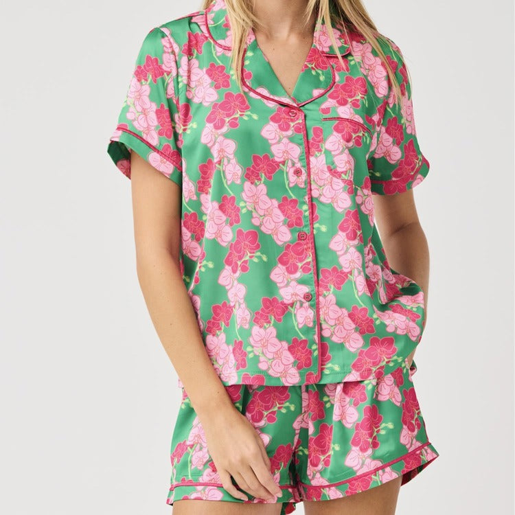 Mary Square Charlotte Short Set In Orchid Reverie