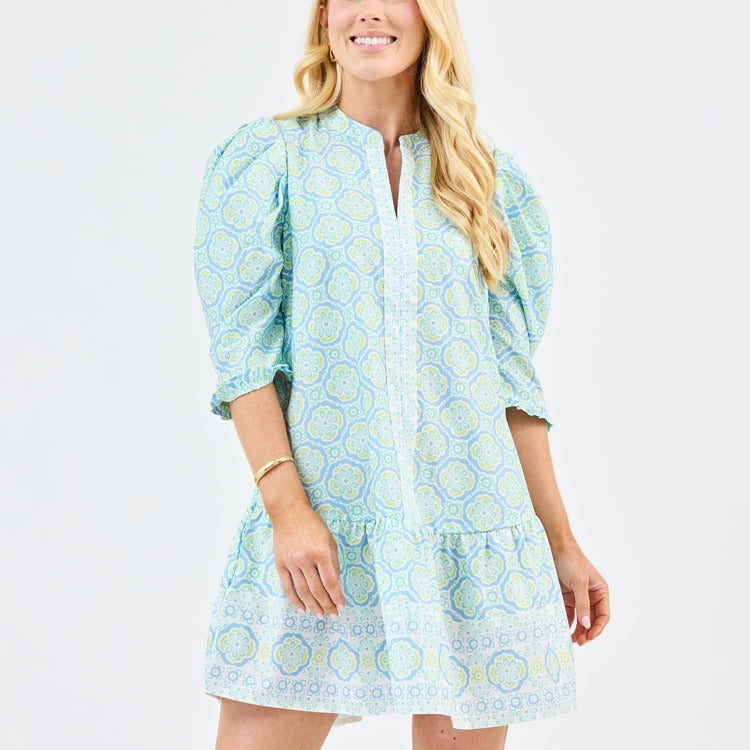 Mary Square Natalia Mosaic Charm Dress In Blue