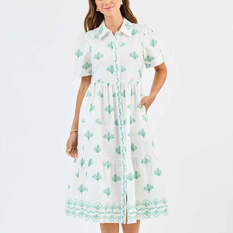 Mary Square Jema Bell Blooms Dress In Blue