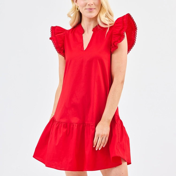Mary Square Sierra Dress In Red
