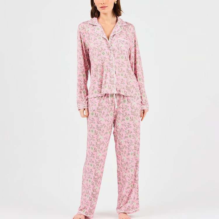 Mary Square Charlotte Thistle Vines Pajamas In Pink