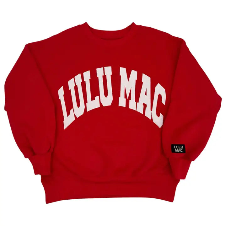 Lulu Mac Sweatshirt In Red & White Puff