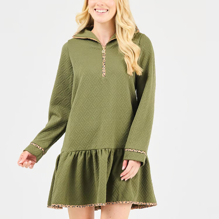 Mary Square Adriana Dress In Olive