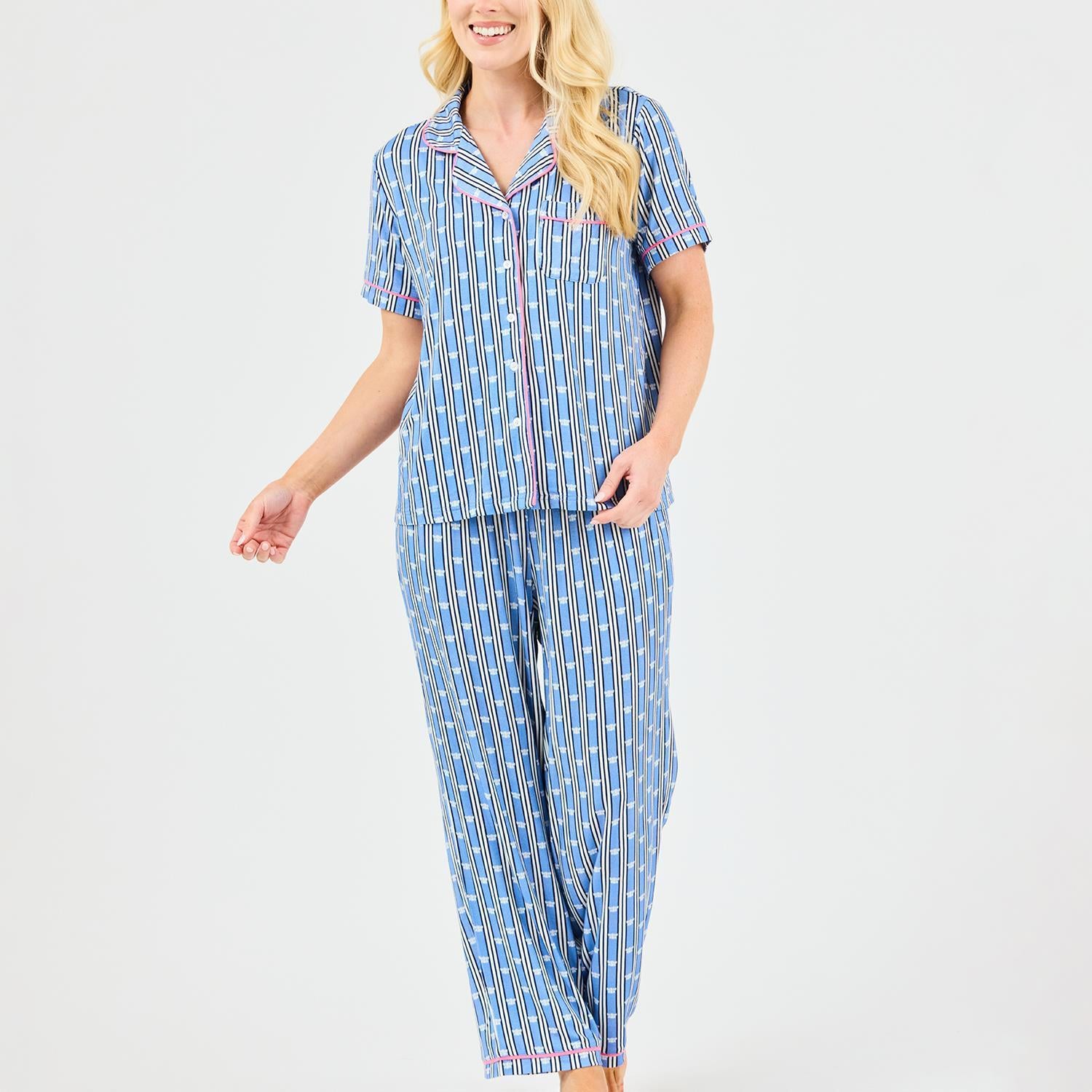 Mary Square Charlotte Queens Keep Blue Pants Lounge Set