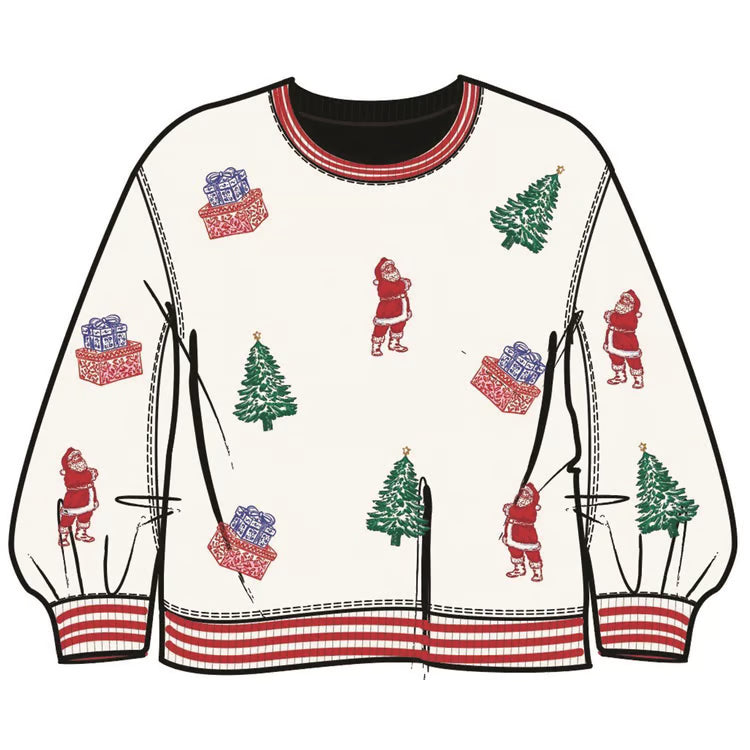 Mary Square Toile Tidings Millie Sweatshirt
