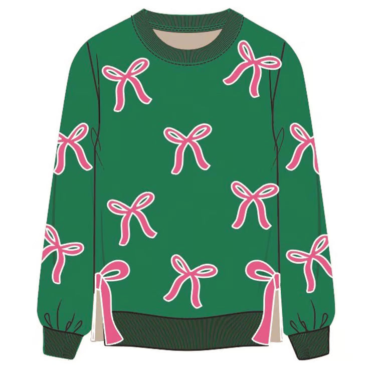 Mary Square Lakelyn Bow Slits Sweatshirt *COMING SOON*