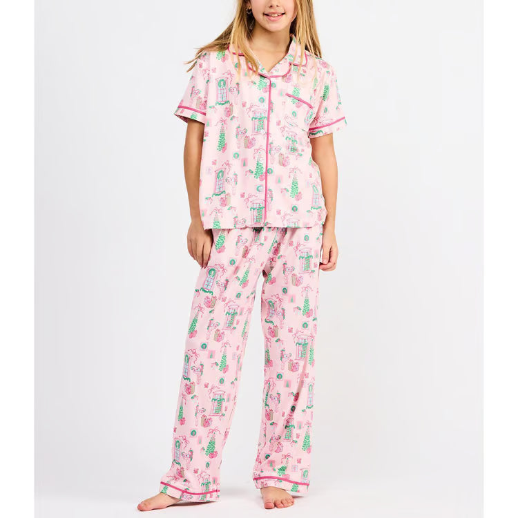 Mary Square Kids Charlotte Christmas Cottage Pajamas