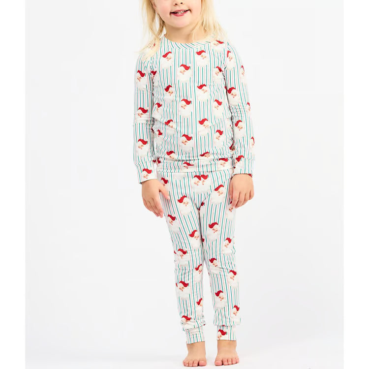 Mary Square Toddler Santa Baby Stripes Pajamas