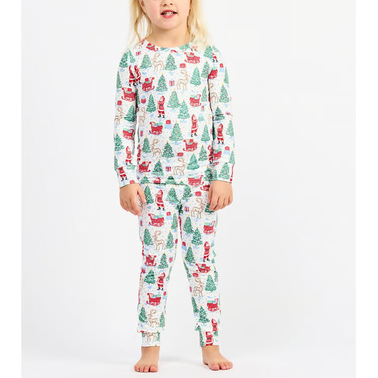 Mary Square Toddler Tidings Toile Pajamas