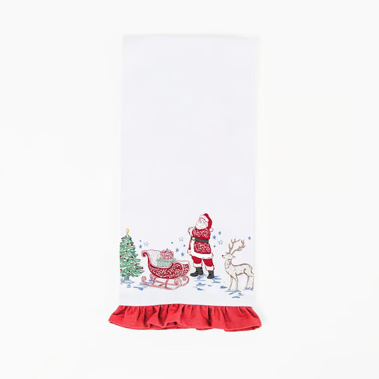 Mary Square Tidings & Toile Tea Towel