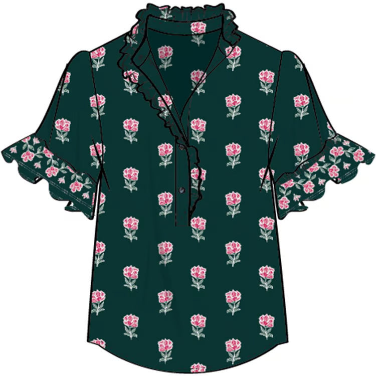 Mary Square Solstice Step Kate Top In Berry