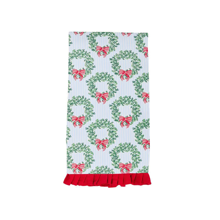 Mary Square Wreath & Ribbon Tea Towel