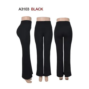 Black Flat Pants Stretch