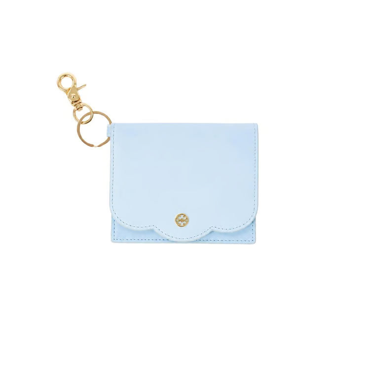 Mary Square Scalloped ID Wallet In Cornflower Blue