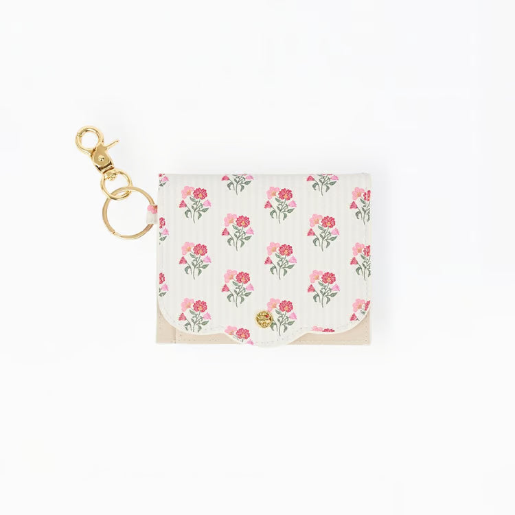 Mary Square Scalloped ID Wallet In Meadow Blush