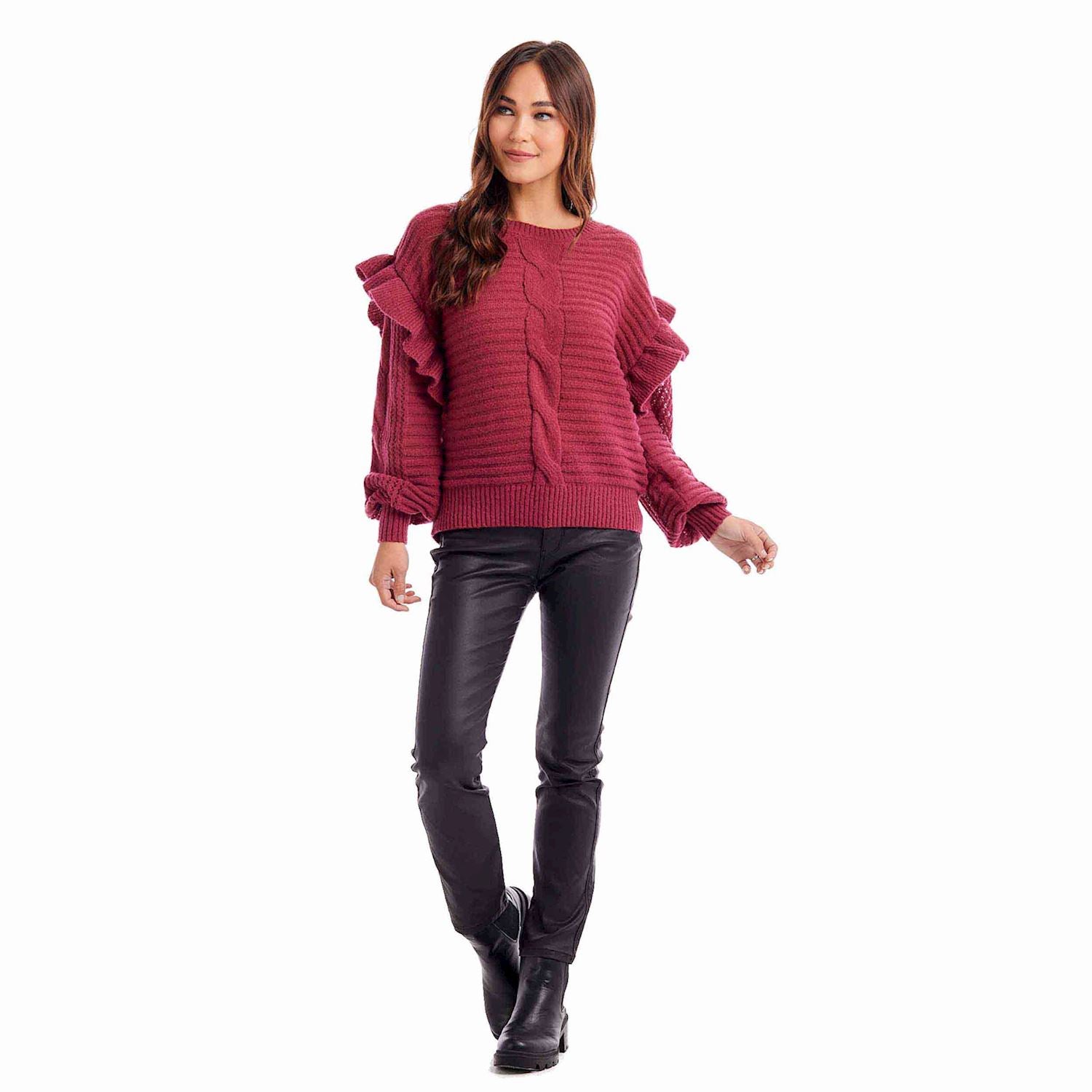 Mudpie- Willow Ruffle Sweater 