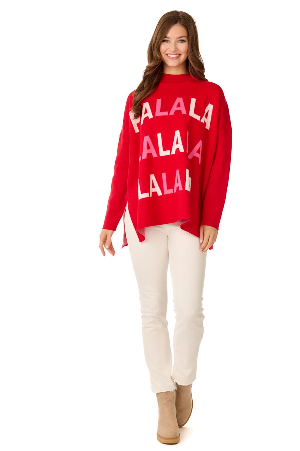 Mudpie- Red Holiday Jacquard Sweater 