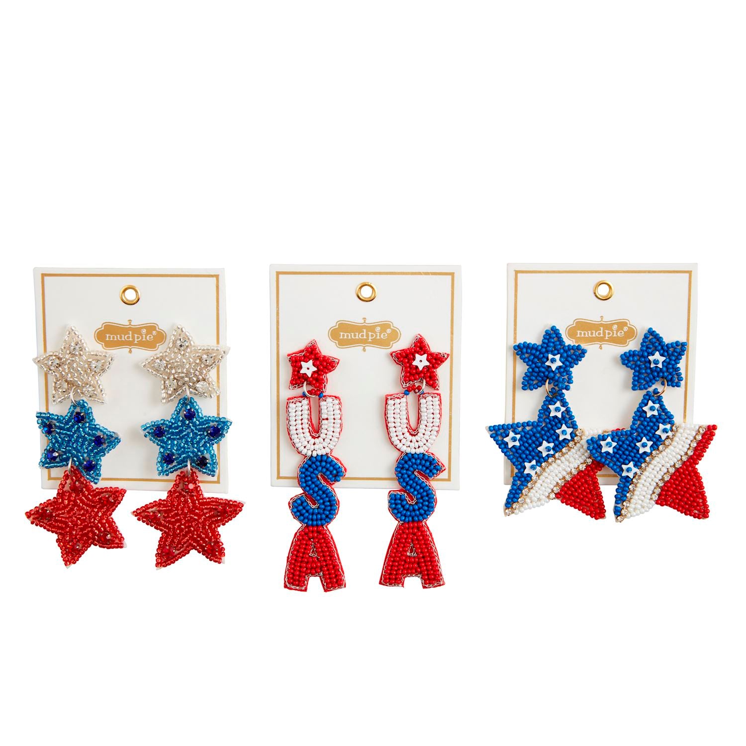 Mudpie- 4th Of July Beaded Earrings #81430056