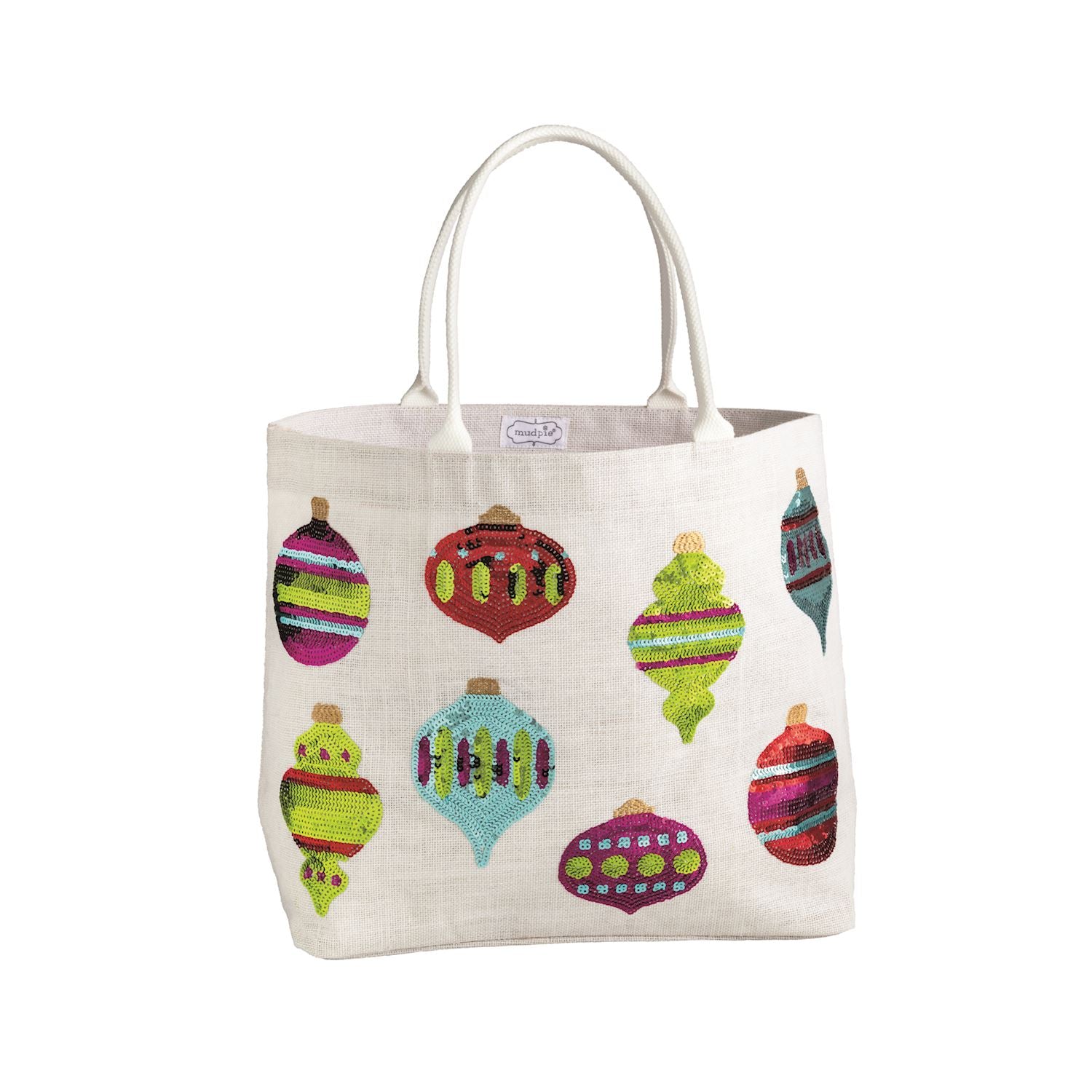 Mudpie- Ornaments Holiday Sparkle Tote 