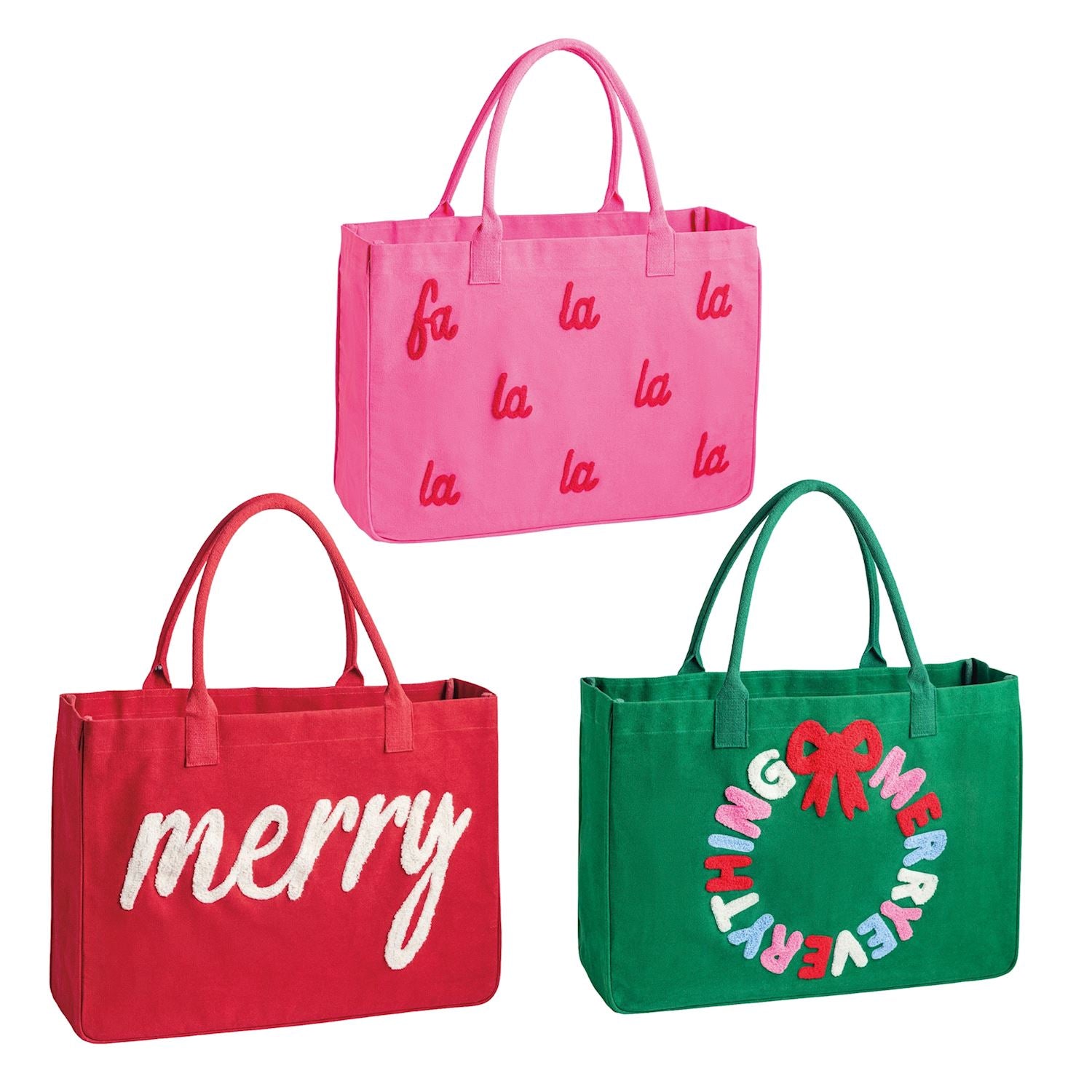 Mudpie- Holiday Bouclé Totes 