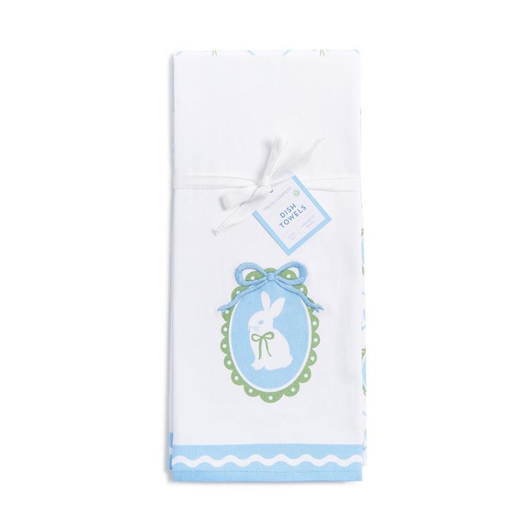 Bunnies and Bows Set of 2 Dish Towels