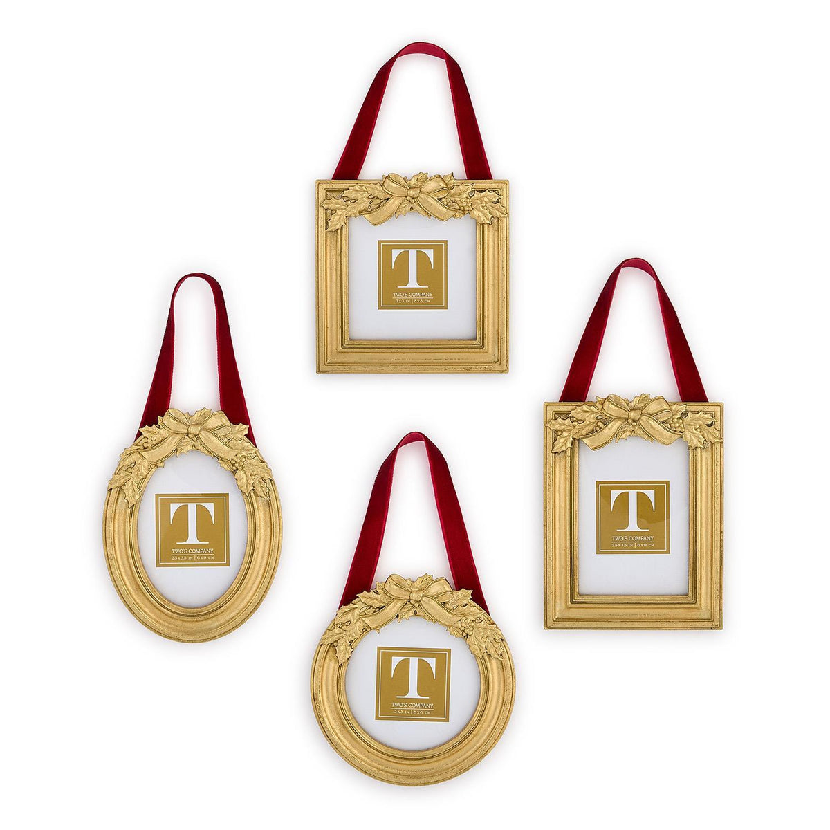 Two's Company Holly Leaves Hanging Photo Frame