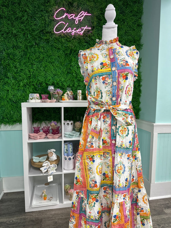 ENTRO Multi Color Midi Dress