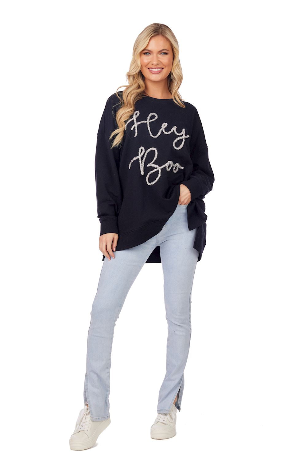 Mudpie- Hey Boo Sparkle Sweatshirt #85100203