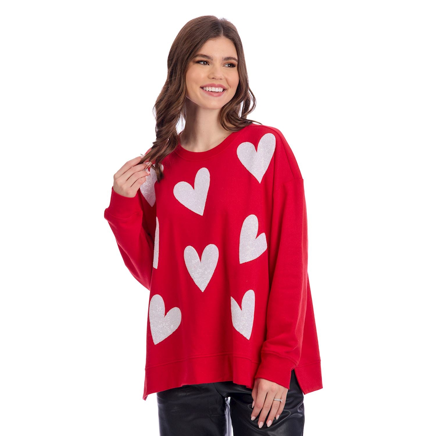 Mudpie- Valentine's Sparkle Sweatshirts (One-Size) 