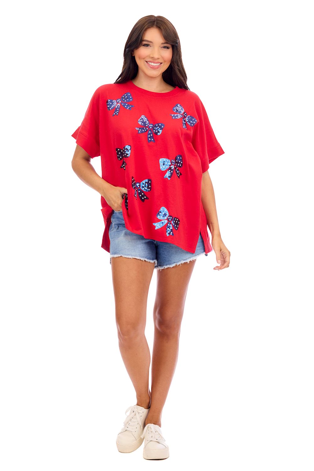 Mudpie- Red Americana Sparkle Top 