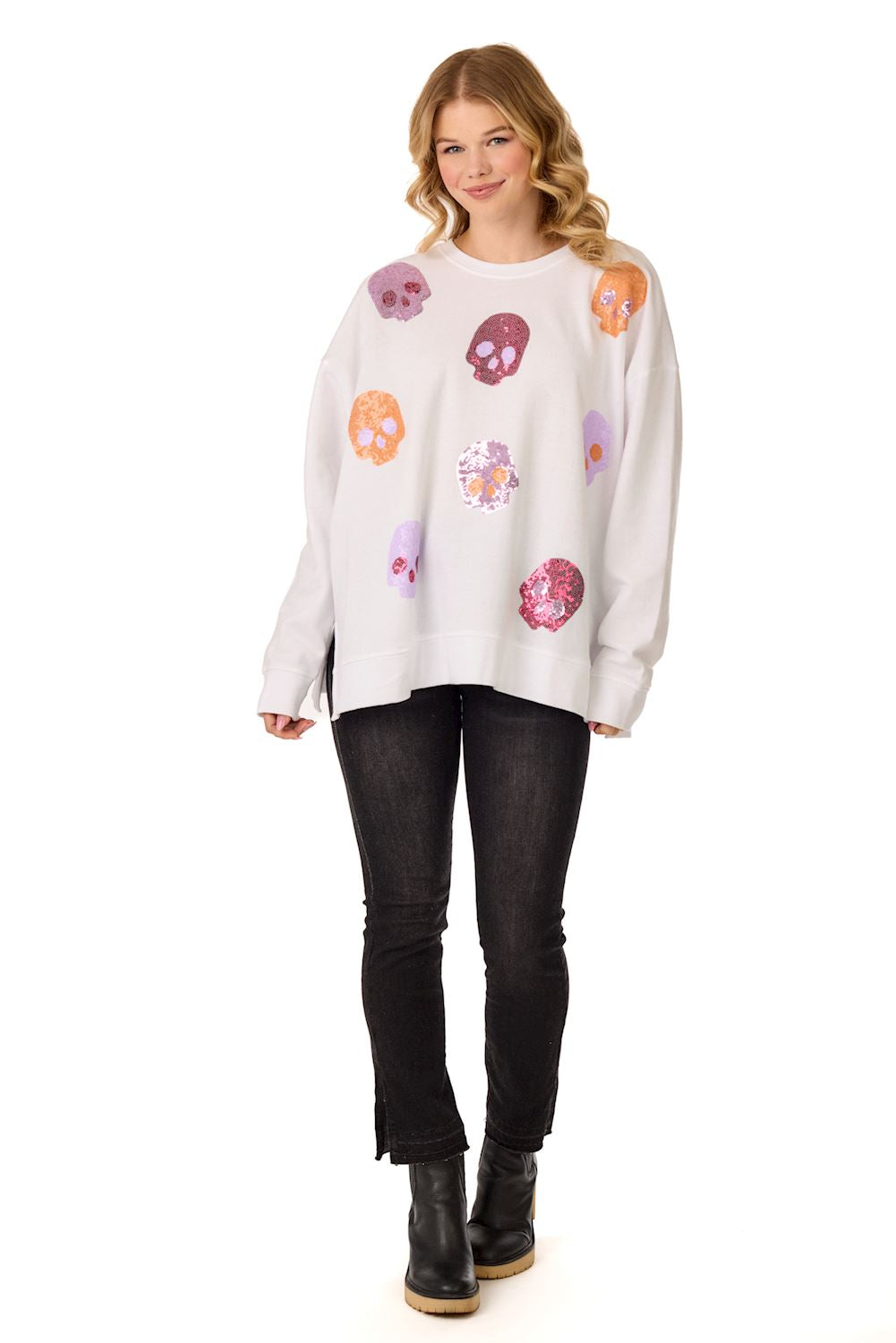 Mudpie- Skeleton Sparkle Sweatshirt 