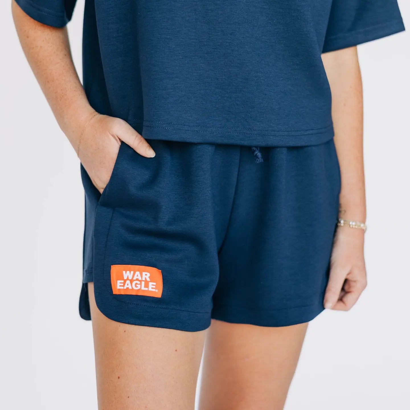 Airy Lounge Shorts War Eagle Woven Label | Navy