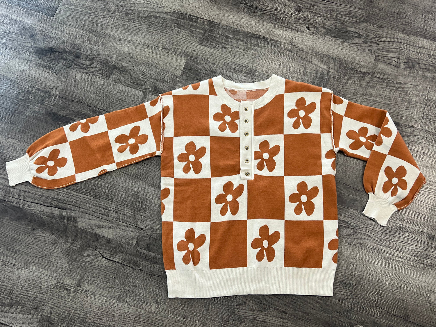 Barefoot Flower Sweater In Orange