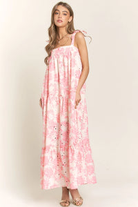 Floral Bandeau Maxi Dress In Pink *COMING SOON*