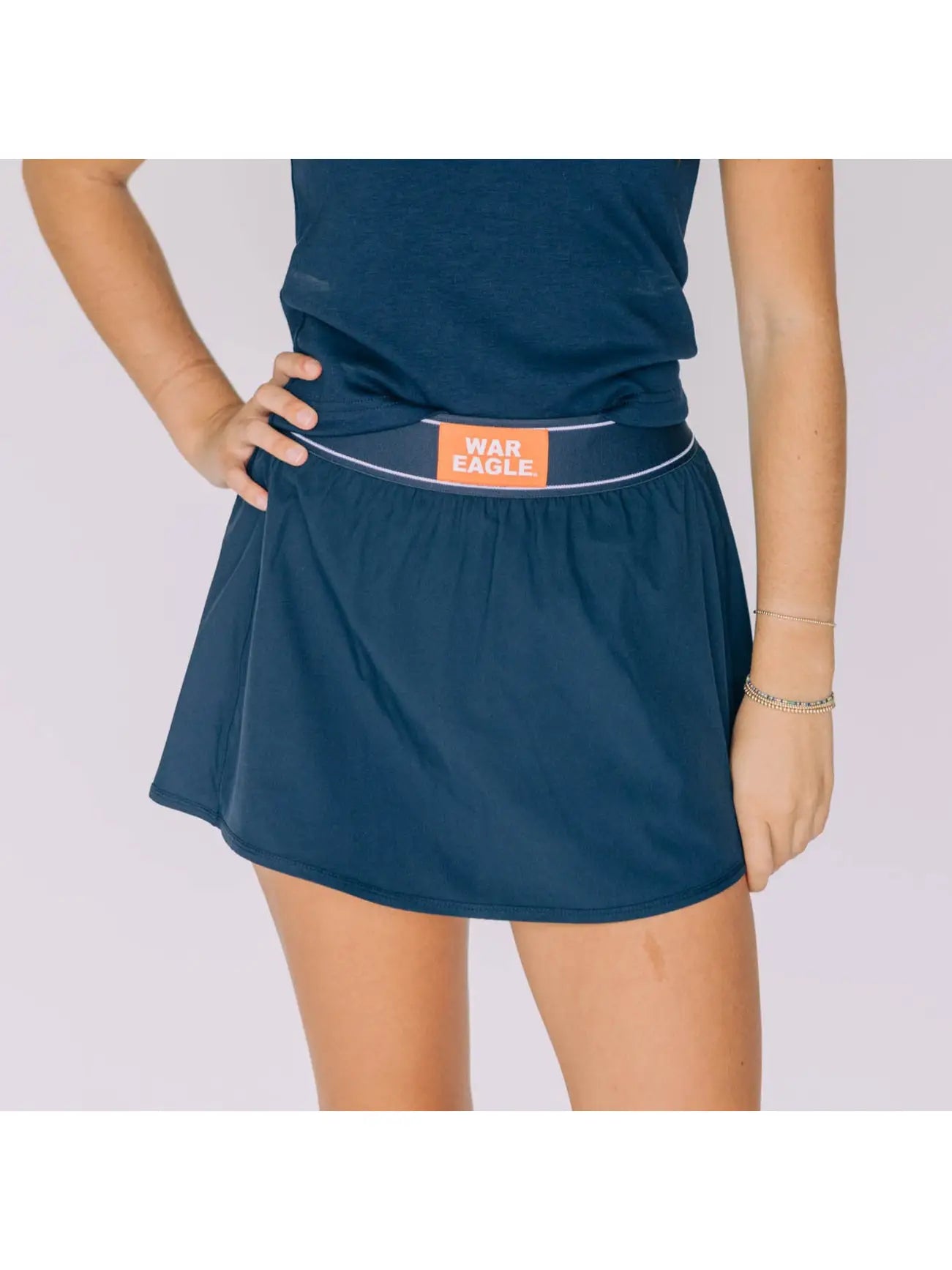 Tennis Skort War Eagle Woven Label | Navy