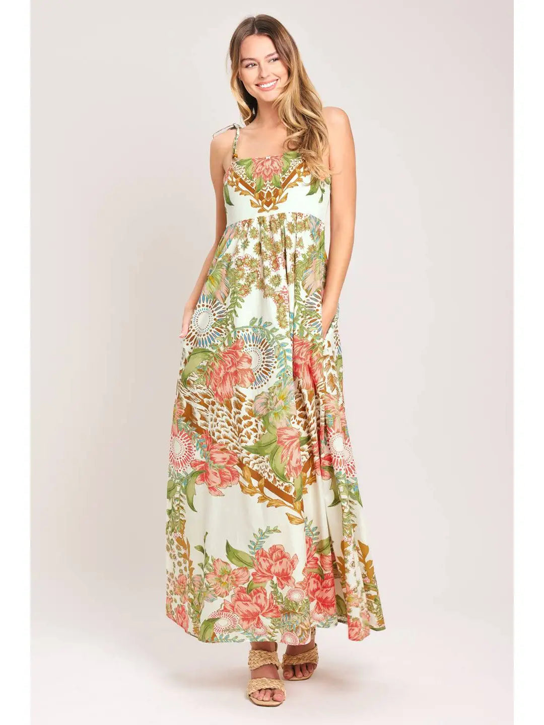 Botanical Printed Midi Dress