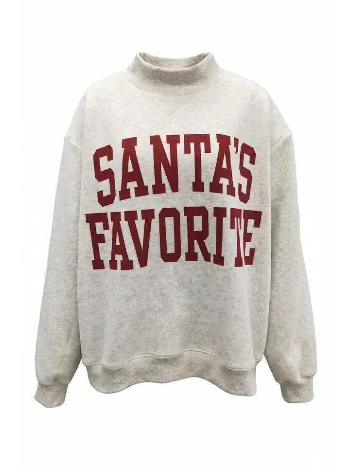 Santa's Favorite Reversible Mock Neck Sweatshirt
