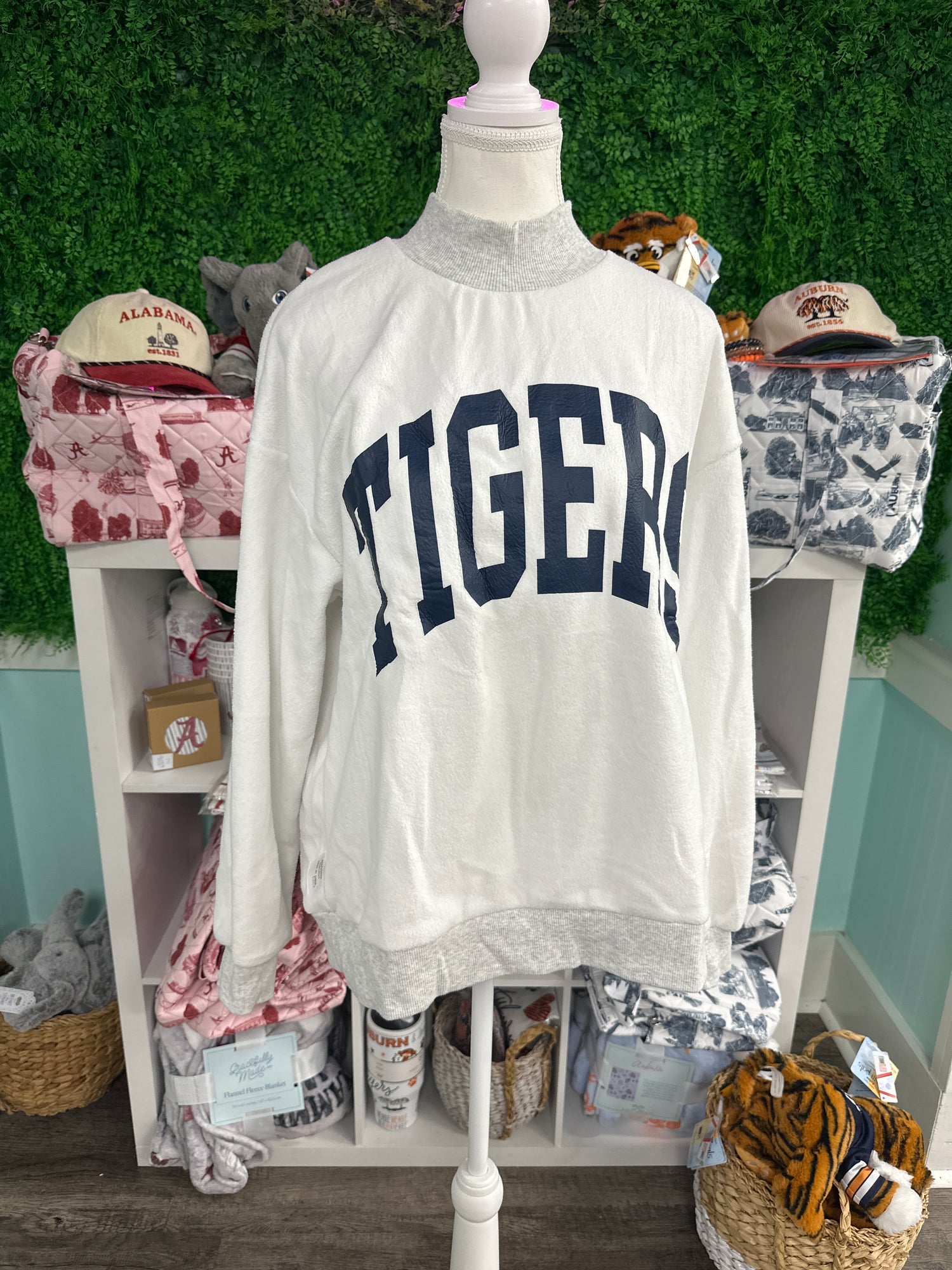 War Damn/Tigers Reversible Mock Neck Sweatshirt