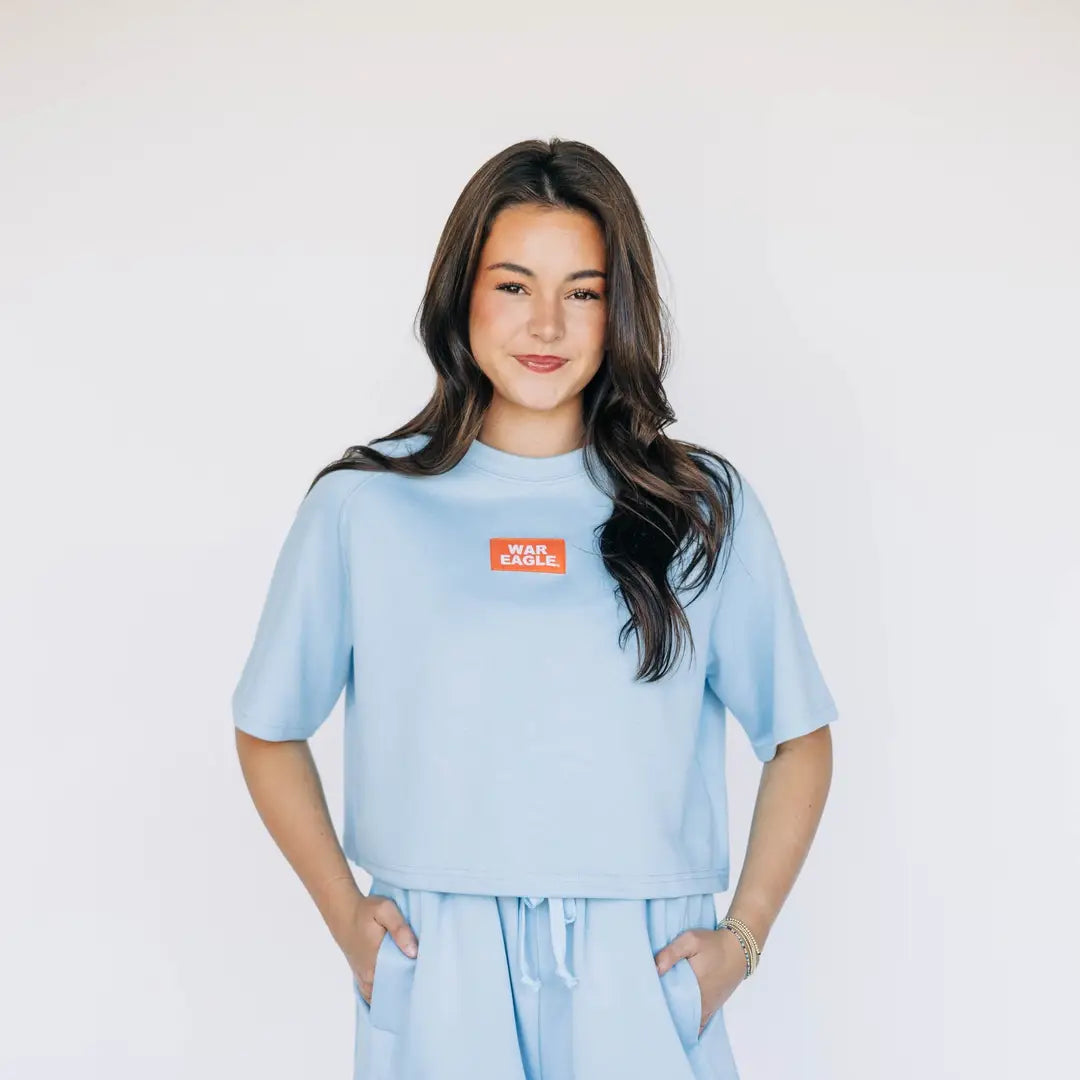 Airy Tee War Eagle Woven Label | Light Blue