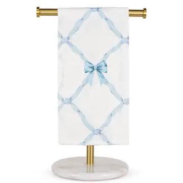 Lillian Bow Hand Towel White/Blue