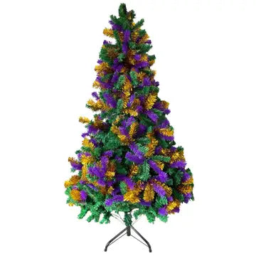 6.8ft Tall Purple, Green, and Gold Artificial Mardi Gras Tree (Each)