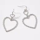 Twisted Metal Heart-Shaped Dangling Earrings