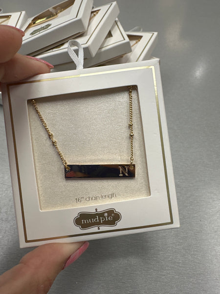 Mudpie-Initial Bar Necklaces #80290070